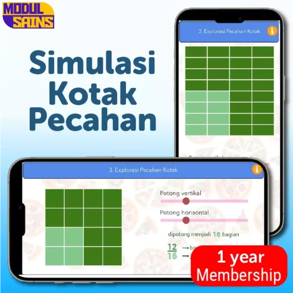 Simulasi Kotak Bujursangkar Pecahan - Membership 1 tahun