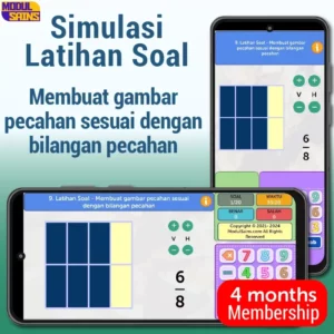 Latihan Soal -MP09– Membuat gambar pecahan model kotak pecahan sesuai bilangan pecahan - membership 4 bulan