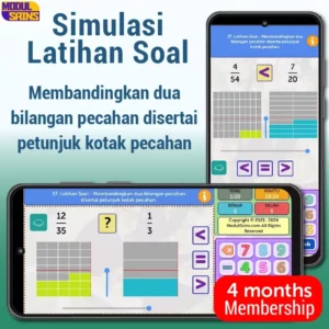 Latihan Soal –MP17- Membandingkan dua bilangan pecahan disertai dengan bantuan model pecahan kotak - membership 4 bulan