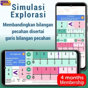 Simulasi Explorasi -MP18– Membandingkan bilangan pecahan disertai garis bilangan- membership 4 tahun