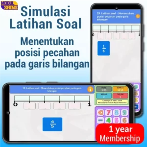 Simulasi Latihan Soal -MP19– Menentukan posisi (nilai) bilangan pecahan pada garis bilangan - membership 1 tahun