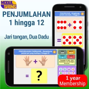 Penjumlahan jari tangan  &  dua dadu 1 hingga 20 – membership - 1 tahun