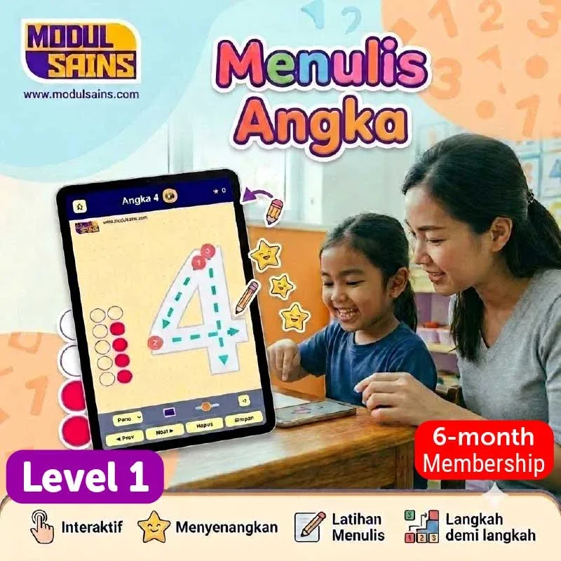 Menulis Angka - Level 1 - membership 6 bulan