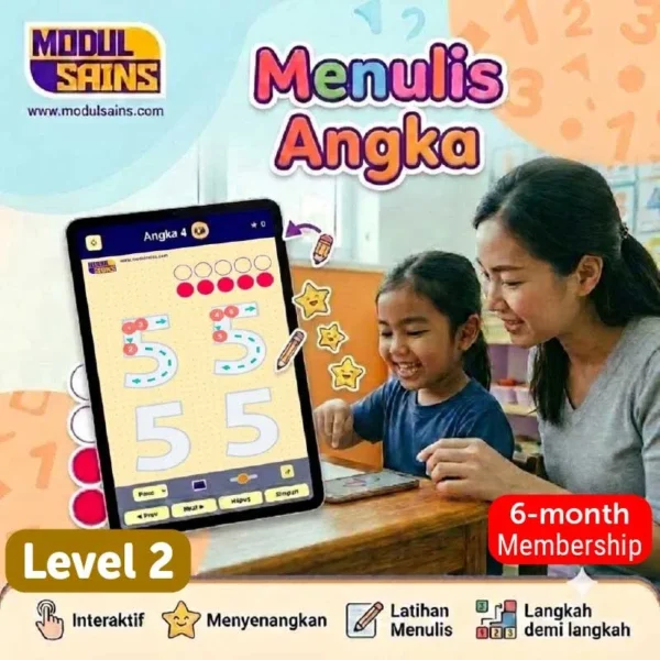 Menulis Angka - Level 2 - membership 6 bulan