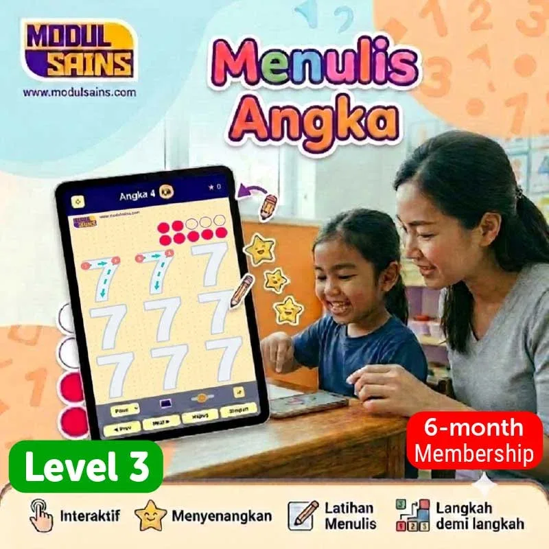 Menulis Angka - Level 3 - membership 6 bulan