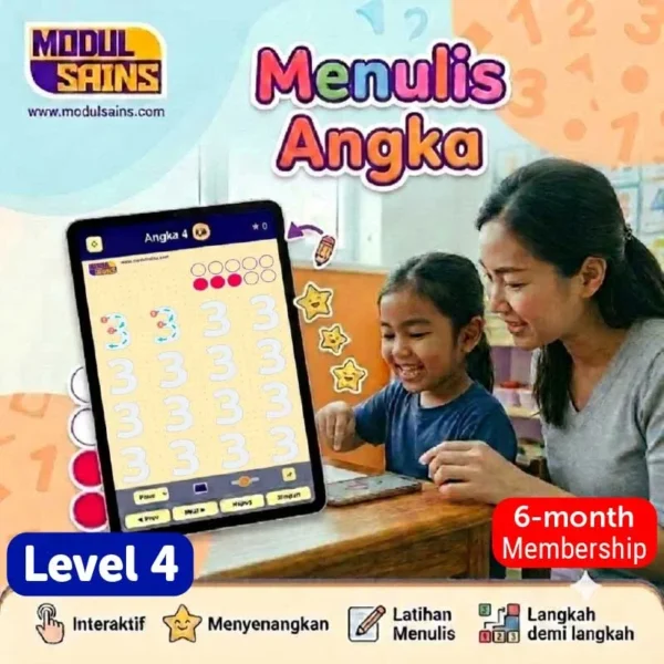 Menulis Angka - Level 4 - membership 6 bulan